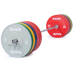 Olympijská činka TRINFIT 220 kg Bumper farebná