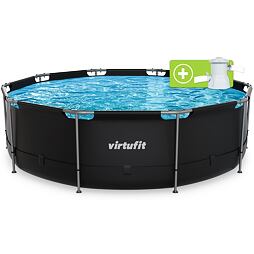Bazén VIRTUFIT Round Swimmingpool 366 x 100 cm čierny