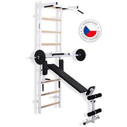 Ribstol TRINFIT Elegance s hrazdou, bradlami a lavičkou 240x70 (biela)