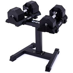 Nastaviteľné činky so stojanom TRINFIT OctaBlock 2x 40 kg čierne