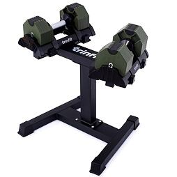 Nastaviteľné činky so stojanom TRINFIT OctaBlock 2x 40 kg zelené