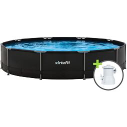 Bazén VIRTUFIT Round Swimmingpool 366 x 76 cm čierny