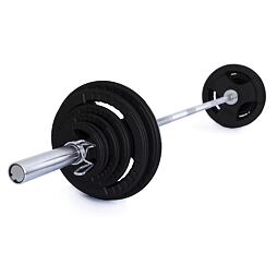 Olympijská činka TRINFIT 90 kg TRI-GRIP liatina