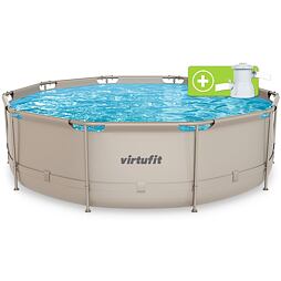 Bazén VIRTUFIT Round Swimmingpool 366 x 100 cm béžový