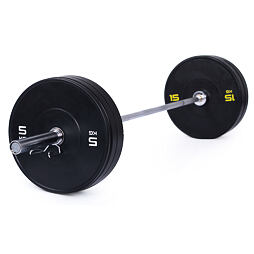 Olympijská činka TRINFIT 80 kg Bumper BLACK