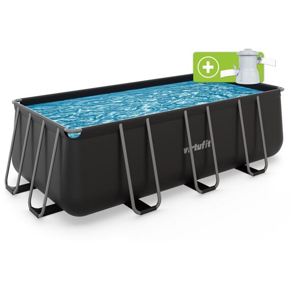 Bazén VIRTUFIT Rectangular Swimmingpool 400 x 200 cm čierny
