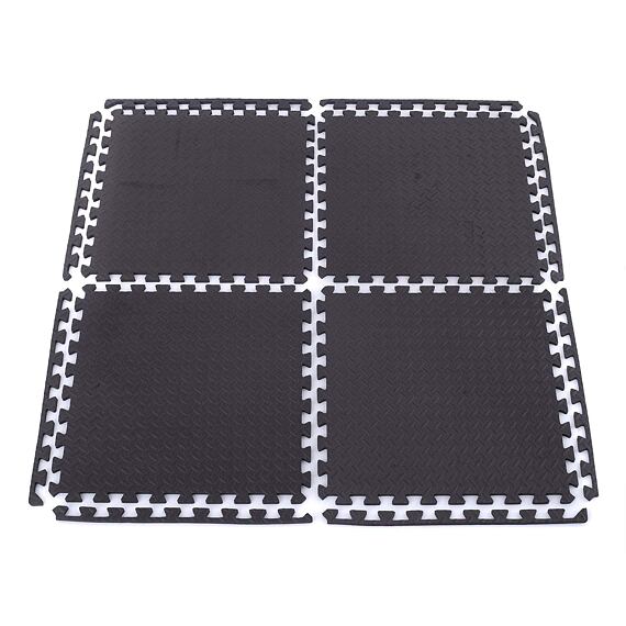 TRINFIT Tatami Fitness T12 set 4 ks - 60 x 60 x 1,2 cm - čierna