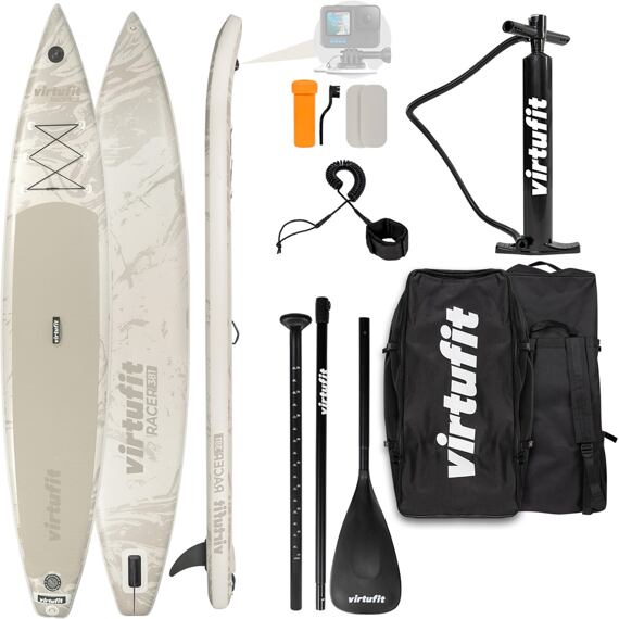 Paddleboard VIRTUFIT Racer 381 Béžová + príslušenstvo